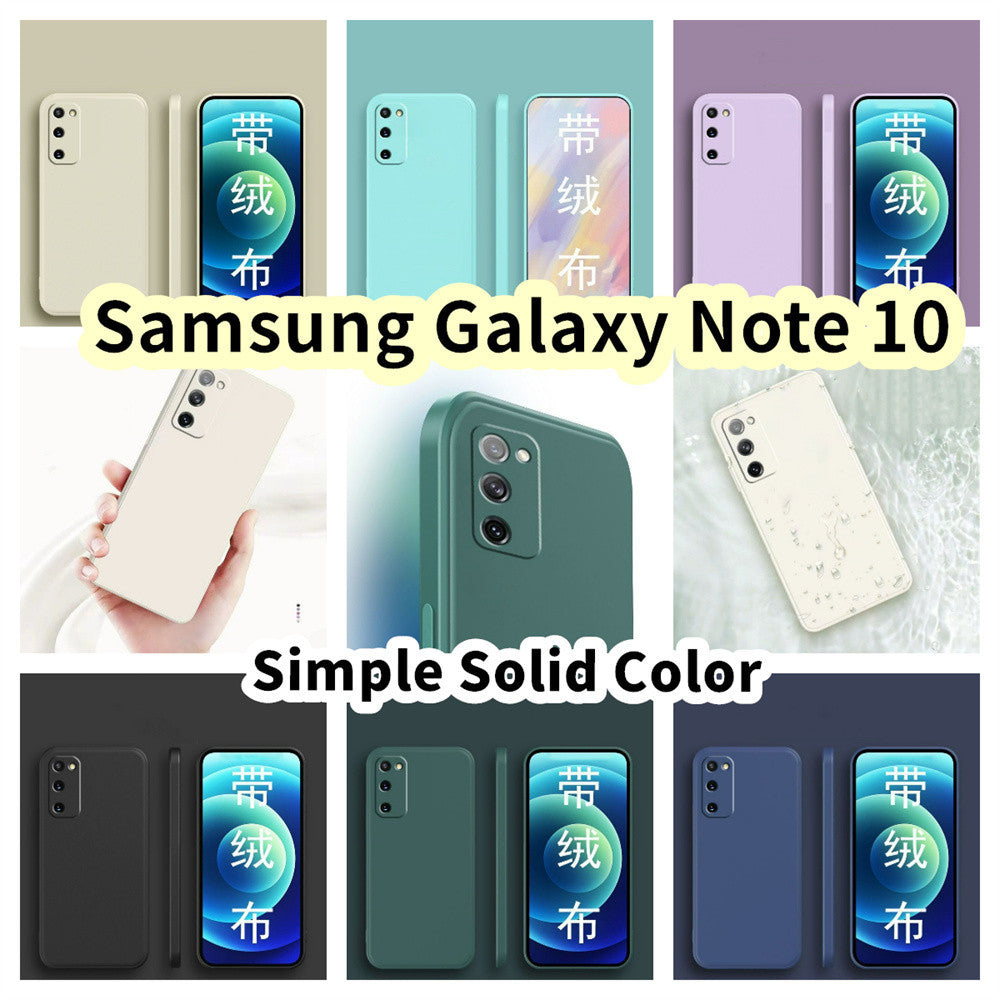 For Samsung Galaxy Note 10 Cover Drop and wear resistant Silicone Full Case Classic Simple Solid Color Phone Case Cover