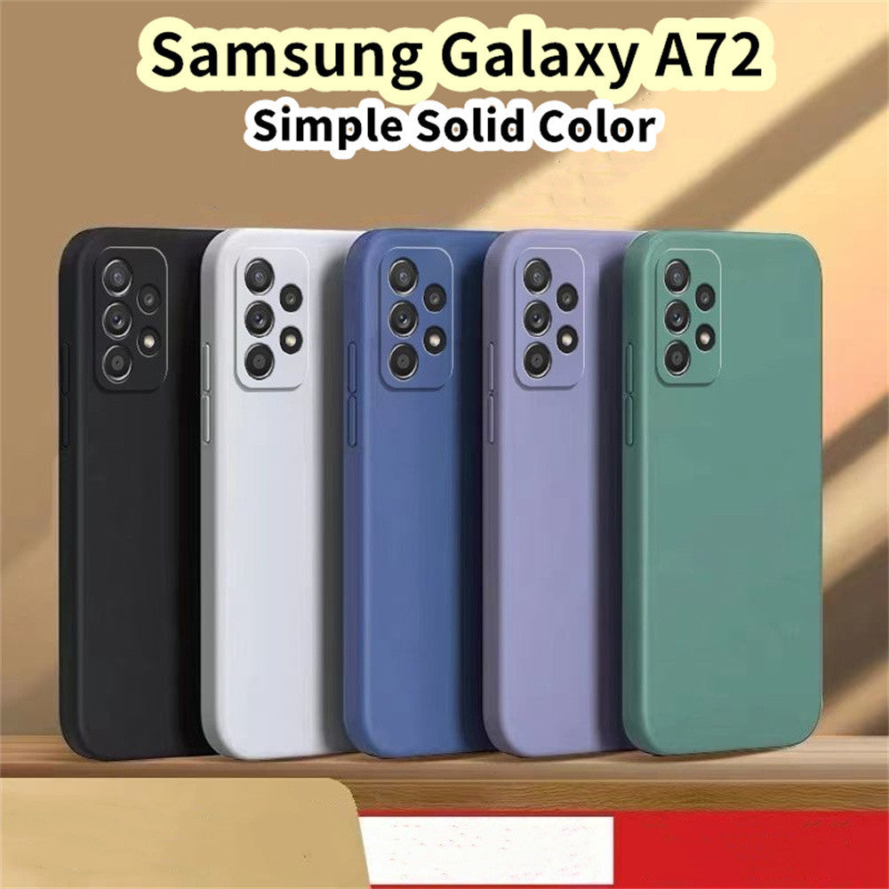 For Samsung Galaxy A72 Cover Drop and wear resistant Silicone Full Case Classic Simple Solid Color Phone Case Cover