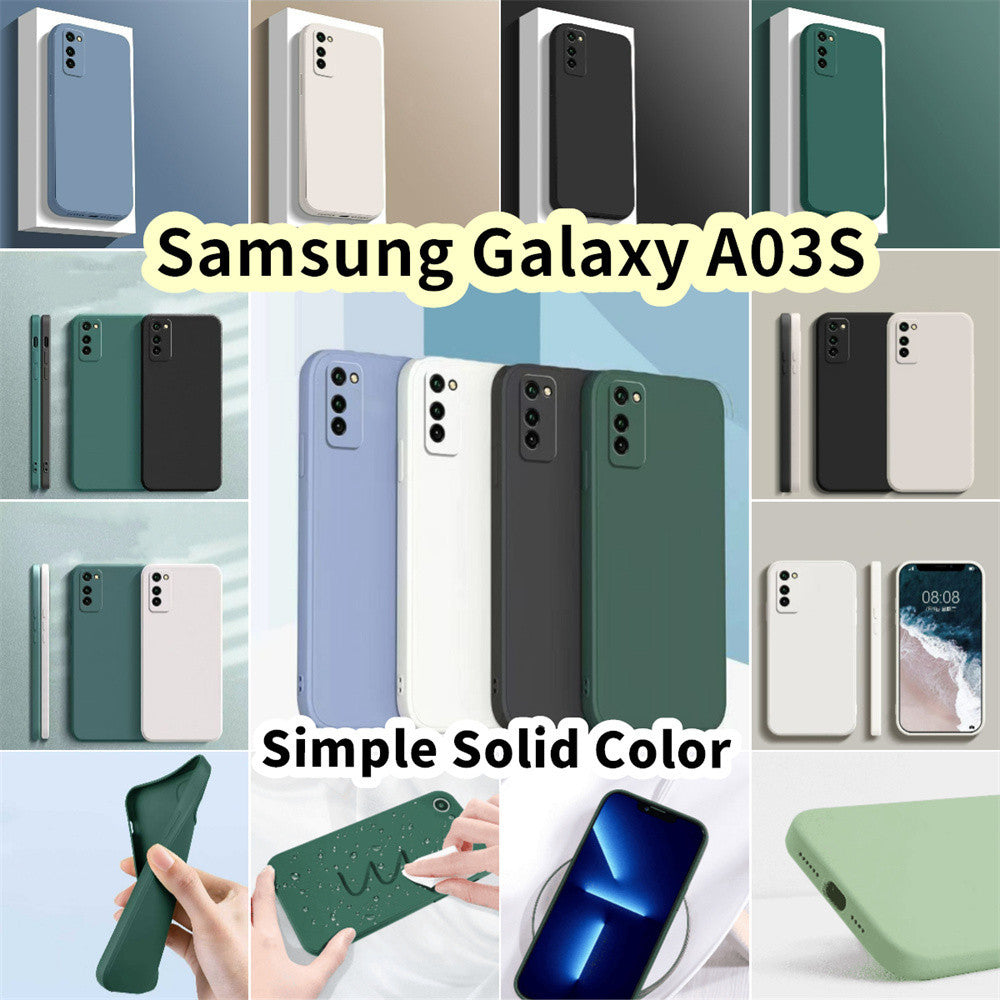For Samsung Galaxy A03S Cover Drop and wear resistant Silicone Full Case Classic Simple Solid Color Phone Case Cover