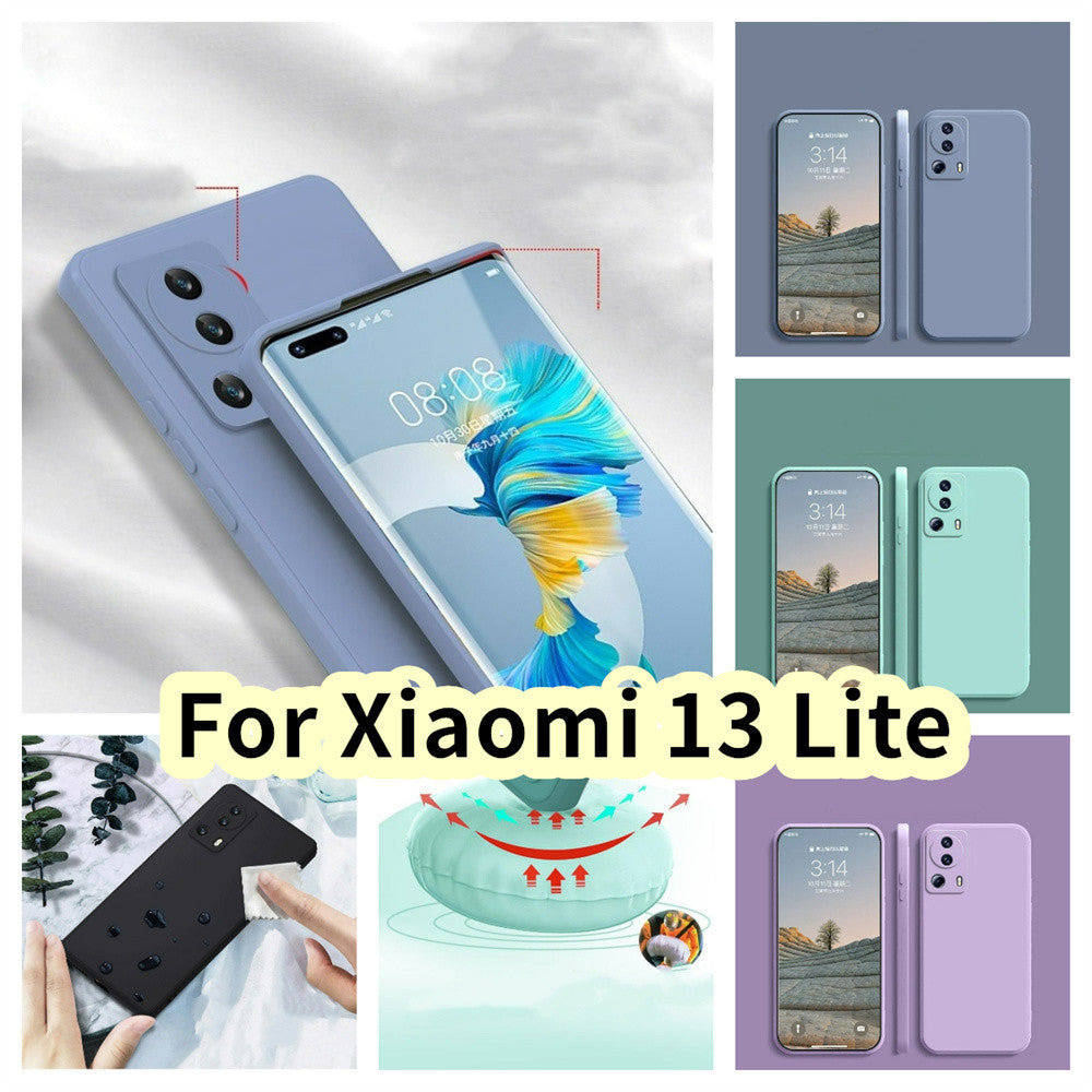 For Xiaomi 13 Lite Cover Drop and wear resistant Silicone Full Case Classic Simple Solid Color Phone Case Cover