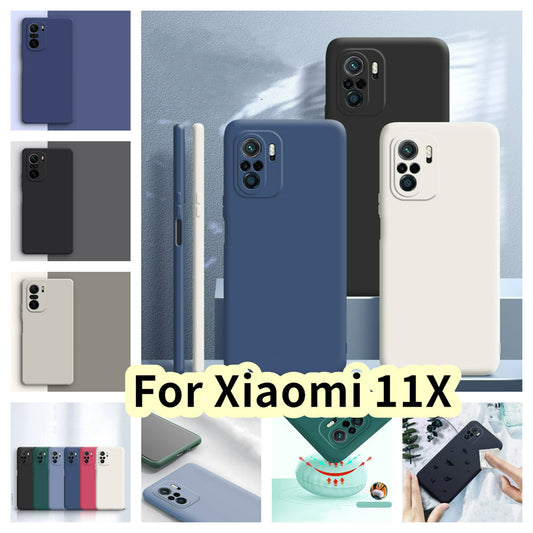 For Xiaomi 11X Cover Drop and wear resistant Silicone Full Case Classic Simple Solid Color Phone Case Cover