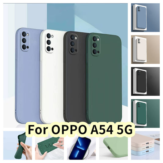 For OPPO A54 5G Cover Drop and wear resistant Silicone Full Case Classic Simple Solid Color Phone Case Cover