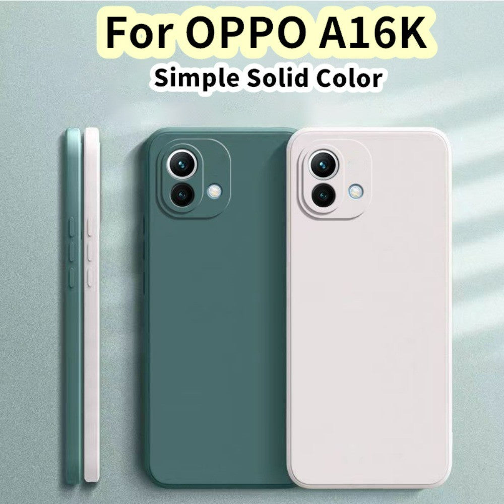 For OPPO A16K Cover Drop and wear resistant Silicone Full Case Classic Simple Solid Color Phone Case Cover