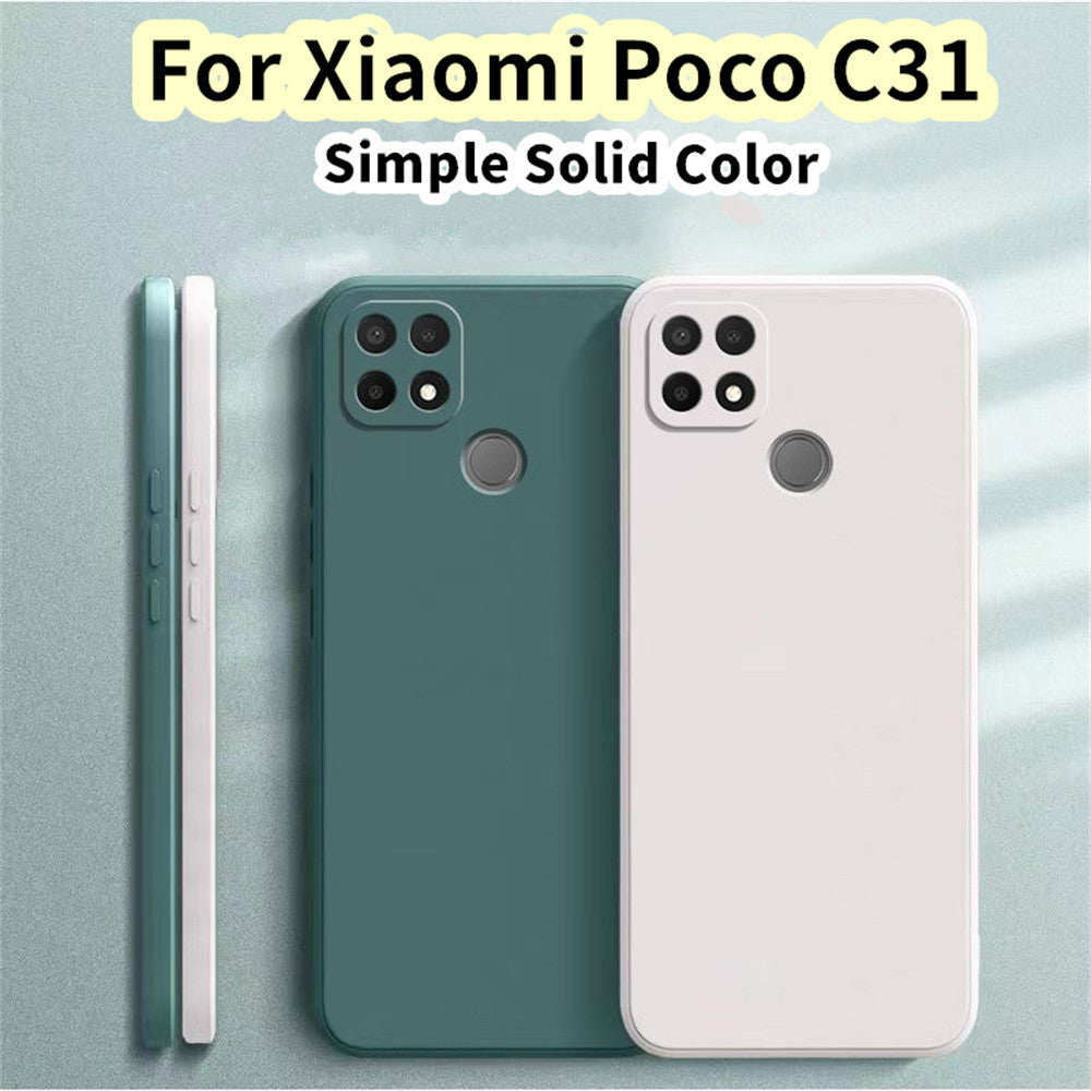 For Xiaomi Poco C31 Cover Drop and wear resistant Silicone Full Case Classic Simple Solid Color Phone Case Cover