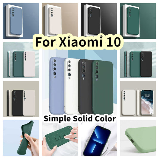 For Xiaomi 10 Cover Drop and wear resistant Silicone Full Case Classic Simple Solid Color Phone Case Cover