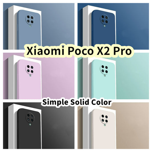 For Xiaomi Poco X2 Pro Cover Drop and wear resistant Silicone Full Case Classic Simple Solid Color Phone Case Cover