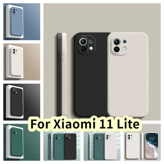 For Xiaomi 11 Lite Cover Drop and wear resistant Silicone Full Case Classic Simple Solid Color Phone Case Cover