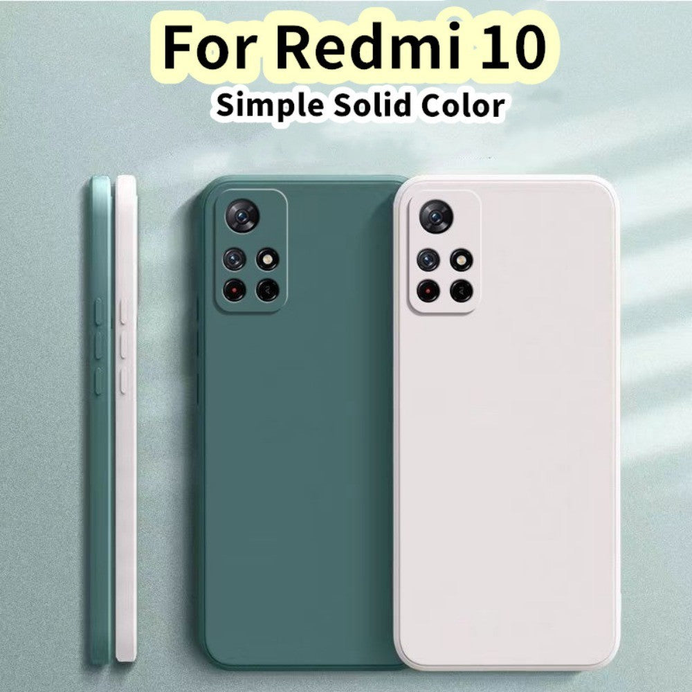 For Redmi 10 Cover Drop and wear resistant Silicone Full Case Classic Simple Solid Color Phone Case Cover