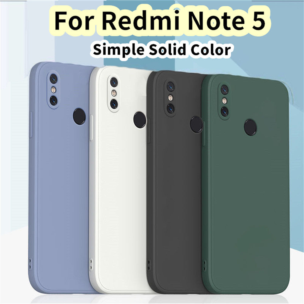 For Redmi Note 5 Cover Drop and wear resistant Silicone Full Case Classic Simple Solid Color Phone Case Cover