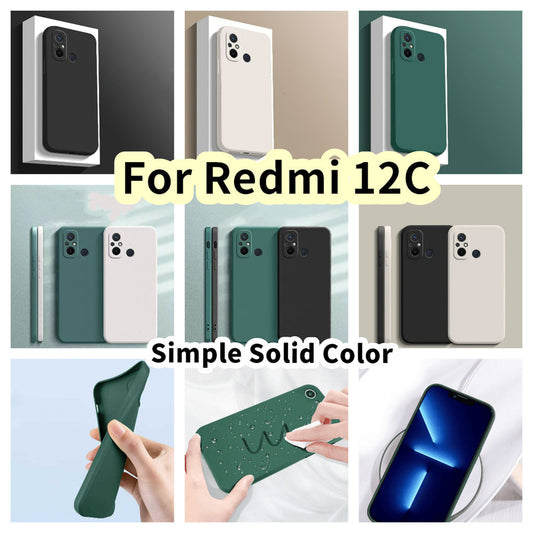 For Redmi 12C Cover Drop and wear resistant Silicone Full Case Classic Simple Solid Color Phone Case Cover