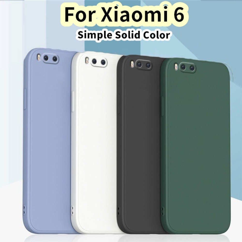 For Xiaomi 6 Cover Drop and wear resistant Silicone Full Case Classic Simple Solid Color Phone Case Cover