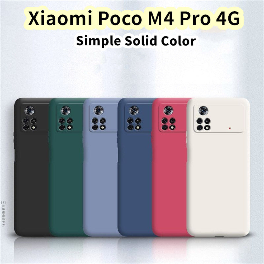 For Xiaomi Poco M4 Pro 4G Cover Drop and wear resistant Silicone Full Case Classic Simple Solid Color Phone Case Cover