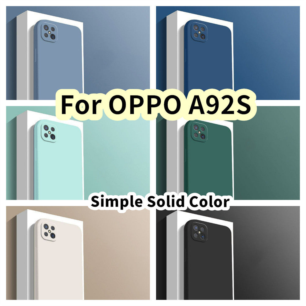 For OPPO A92S Cover Drop and wear resistant Silicone Full Case Classic Simple Solid Color Phone Case Cover