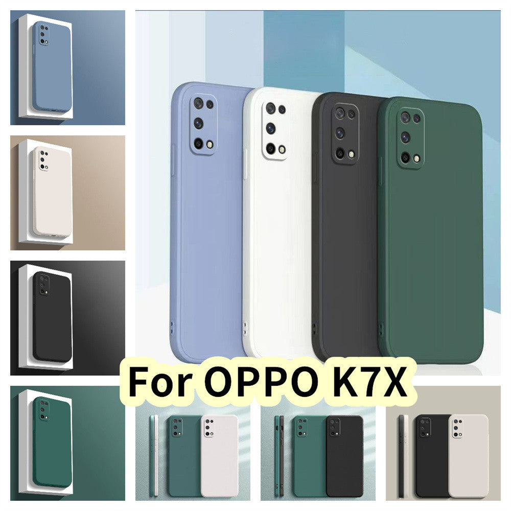 For OPPO K7X Cover Drop and wear resistant Silicone Full Case Classic Simple Solid Color Phone Case Cover
