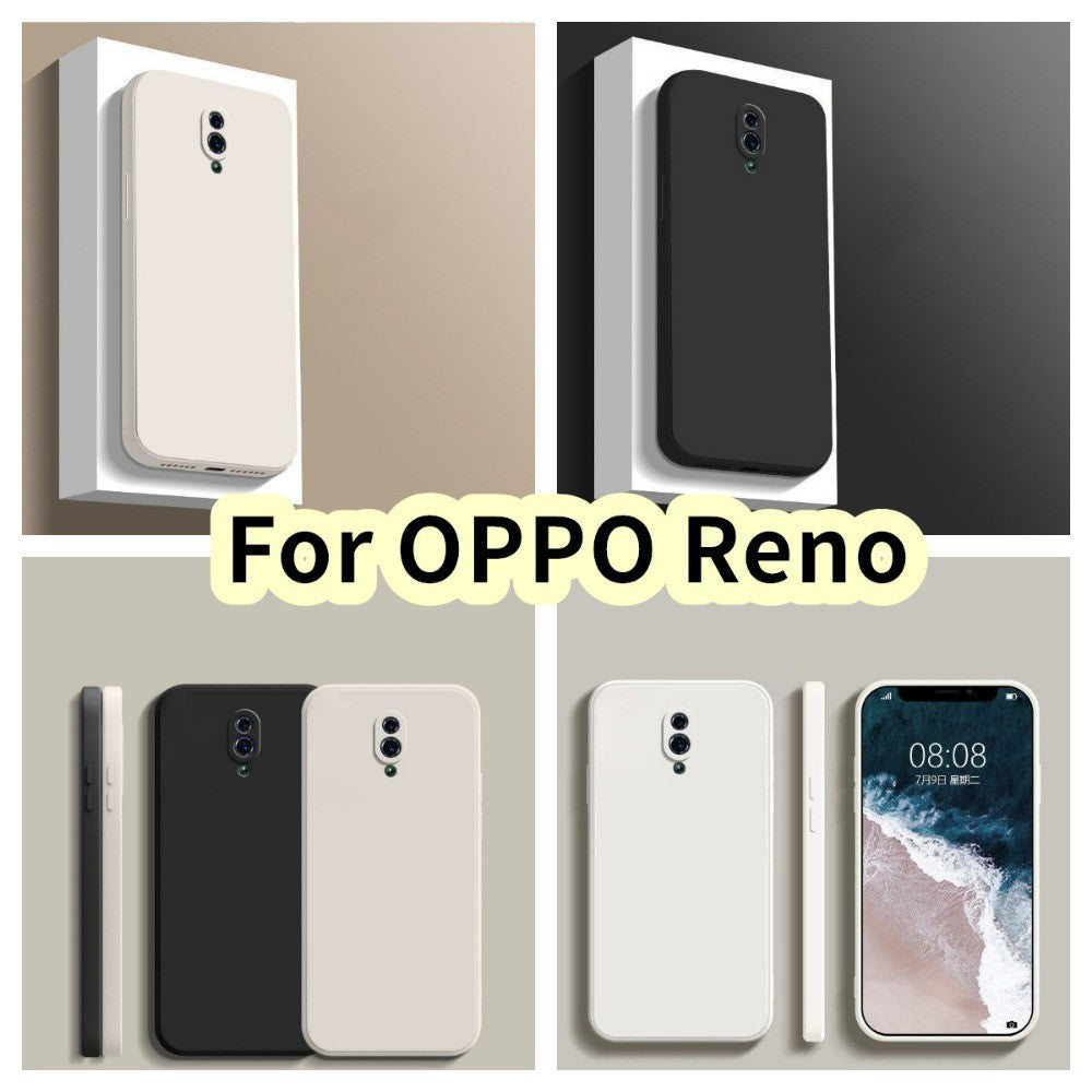 For OPPO Reno Cover Drop and wear resistant Silicone Full Case Classic Simple Solid Color Phone Case Cover