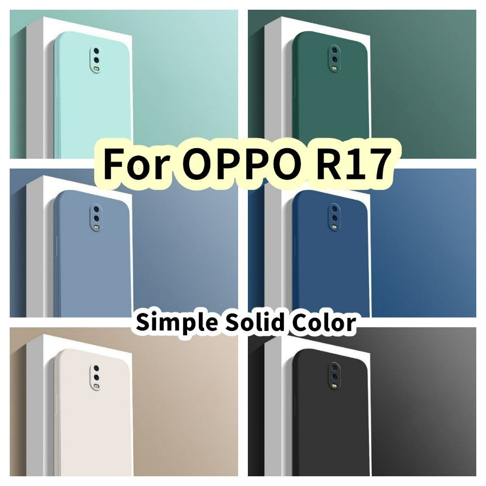 For OPPO R17 Cover Drop and wear resistant Silicone Full Case Classic Simple Solid Color Phone Case Cover