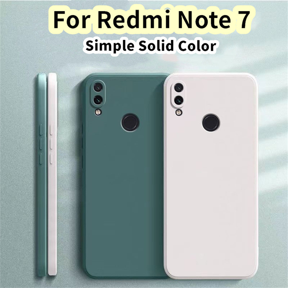 For Redmi Note 7 Cover Drop and wear resistant Silicone Full Case Classic Simple Solid Color Phone Case Cover