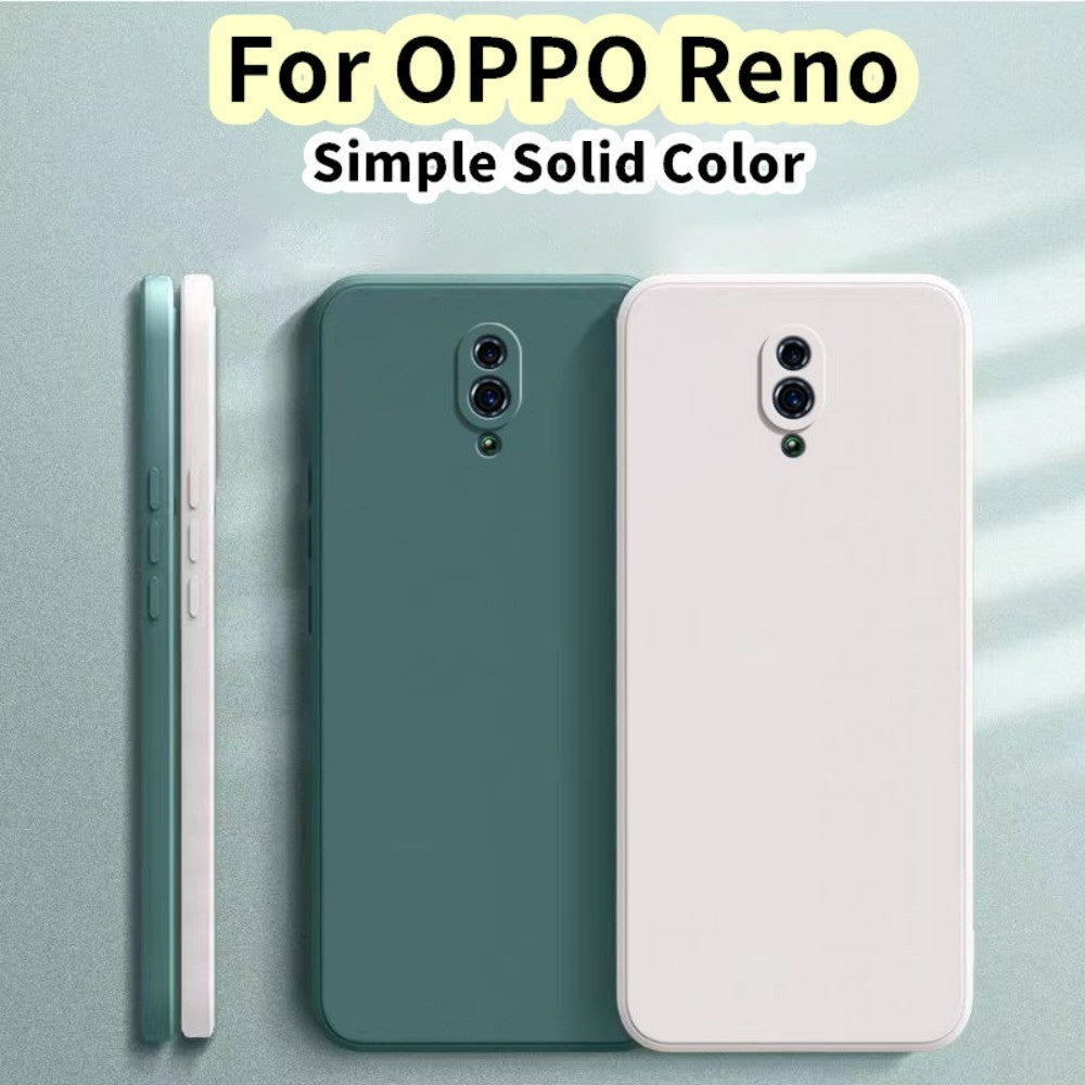 For OPPO Reno Cover Drop and wear resistant Silicone Full Case Classic Simple Solid Color Phone Case Cover