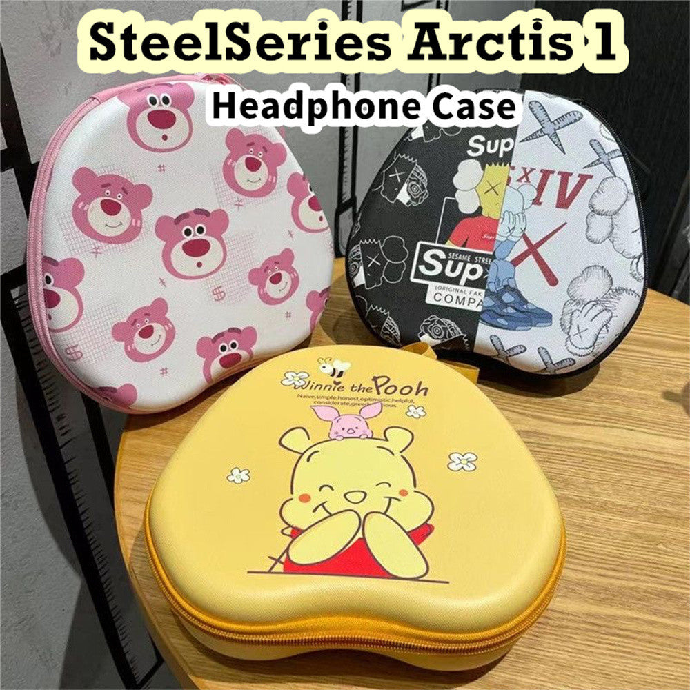 For SteelSeries Arctis 1 Headphone Case Cartoon Creative Patterns Headset Earpads Storage Bag Casing Box