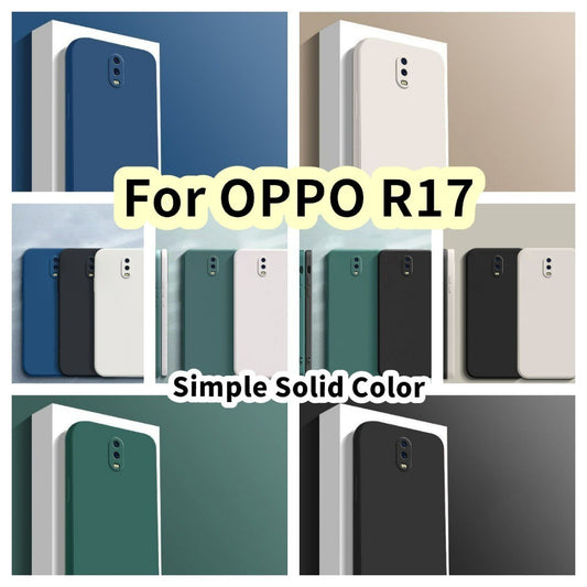 For OPPO R17 Cover Drop and wear resistant Silicone Full Case Classic Simple Solid Color Phone Case Cover