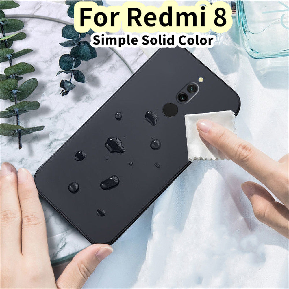 For Redmi 8 Cover Drop and wear resistant Silicone Full Case Classic Simple Solid Color Phone Case Cover