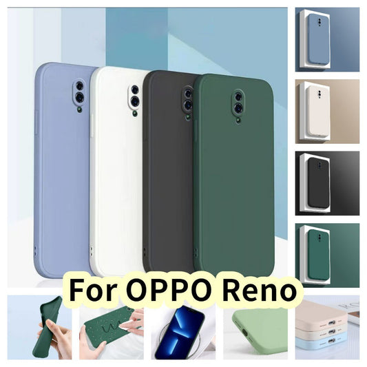For OPPO Reno Cover Drop and wear resistant Silicone Full Case Classic Simple Solid Color Phone Case Cover