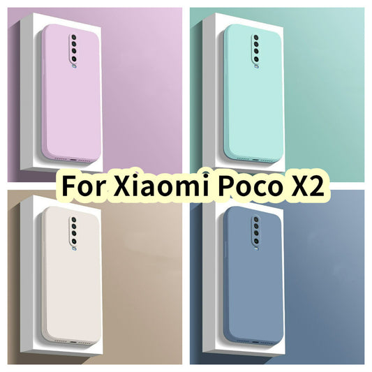 For Xiaomi Poco X2 Cover Drop and wear resistant Silicone Full Case Classic Simple Solid Color Phone Case Cover