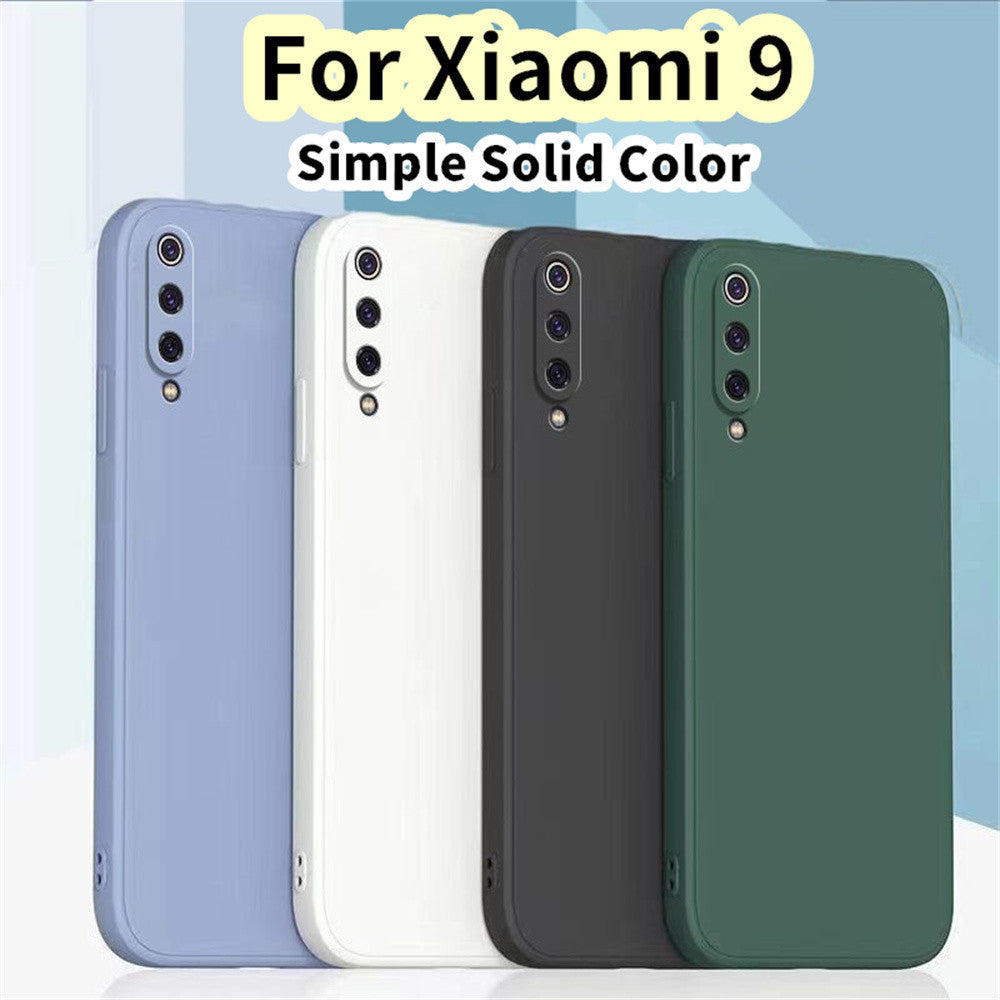 For Xiaomi 9 Cover Drop and wear resistant Silicone Full Case Classic Simple Solid Color Phone Case Cover
