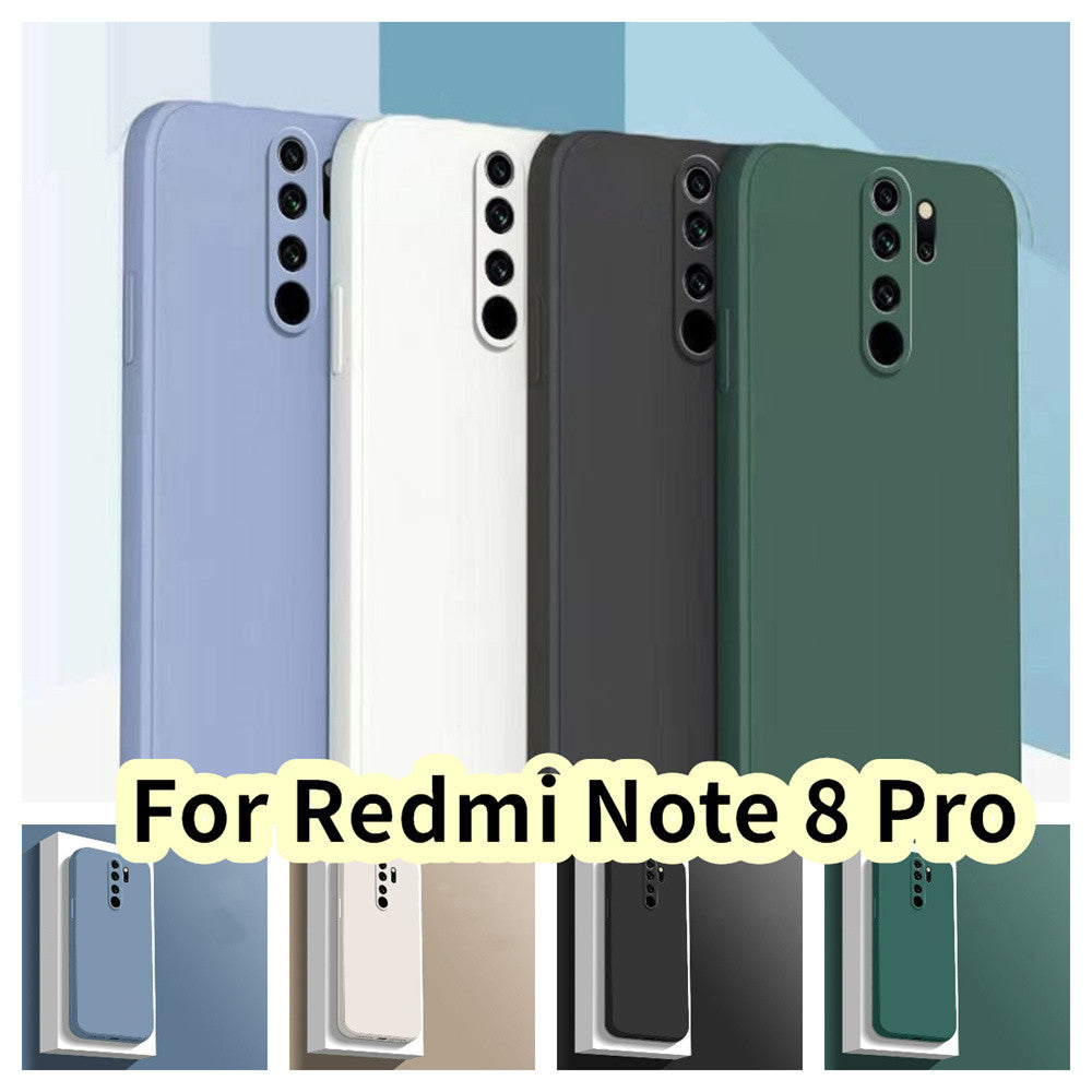 For Redmi Note 8 Pro Cover Drop and wear resistant Silicone Full Case Classic Simple Solid Color Phone Case Cover