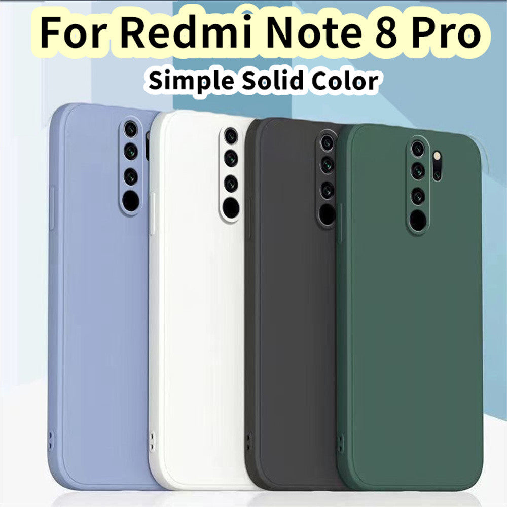 For Redmi Note 8 Pro Cover Drop and wear resistant Silicone Full Case Classic Simple Solid Color Phone Case Cover