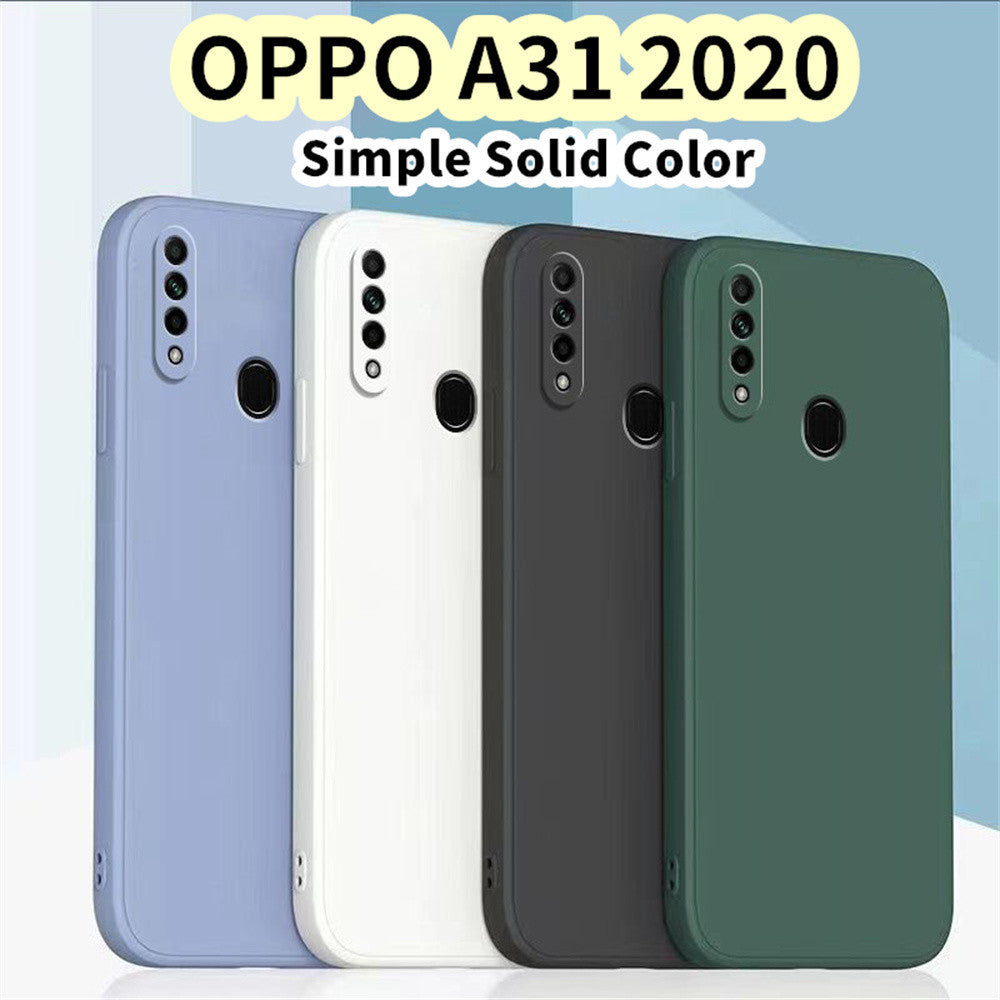 For OPPO A31 2020 Cover Drop and wear resistant Silicone Full Case Classic Simple Solid Color Phone Case Cover