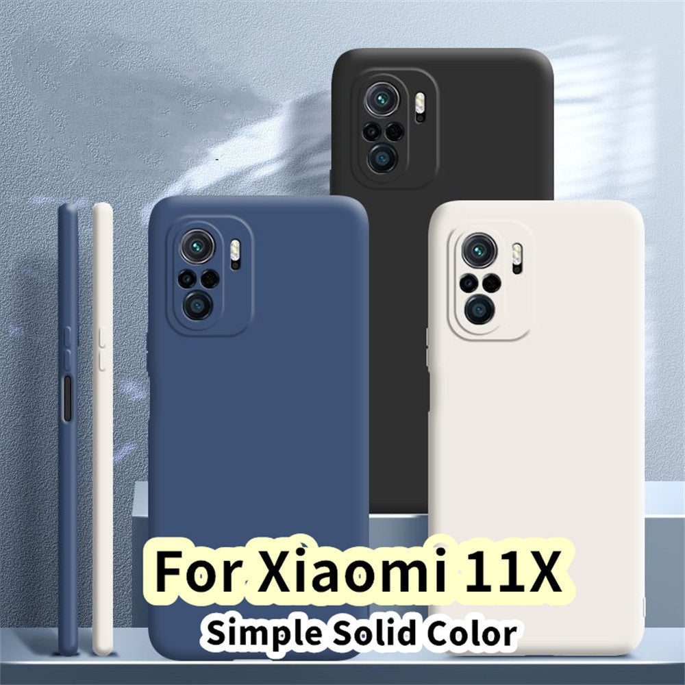 For Xiaomi 11X Cover Drop and wear resistant Silicone Full Case Classic Simple Solid Color Phone Case Cover
