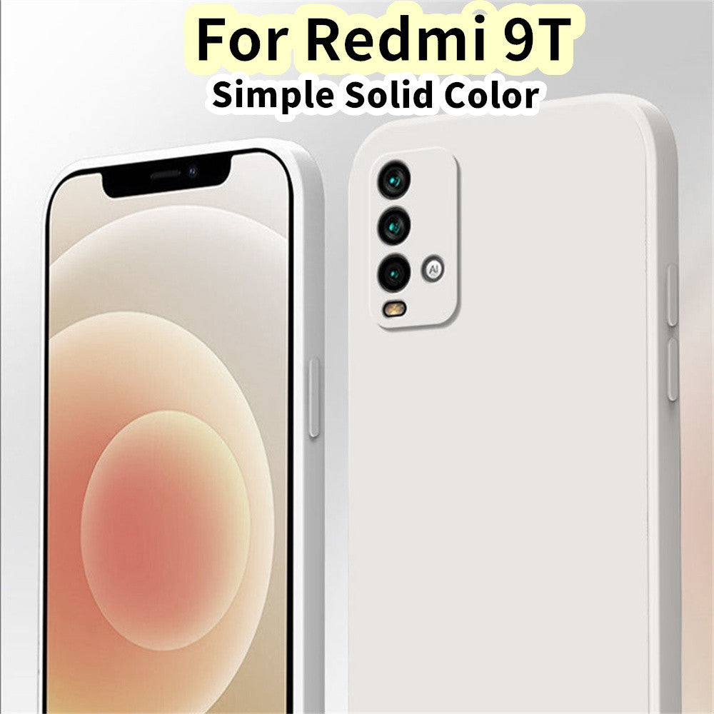 For Redmi 9T Cover Drop and wear resistant Silicone Full Case Classic Simple Solid Color Phone Case Cover
