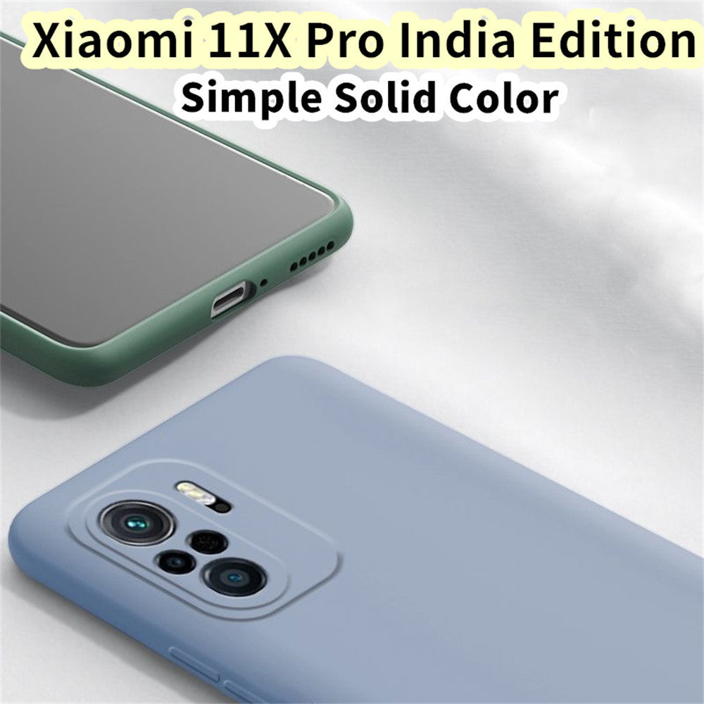 For Xiaomi 11X Pro India Edition Cover Drop and wear resistant Silicone Full Case Classic Simple Solid Color Phone Case Cover
