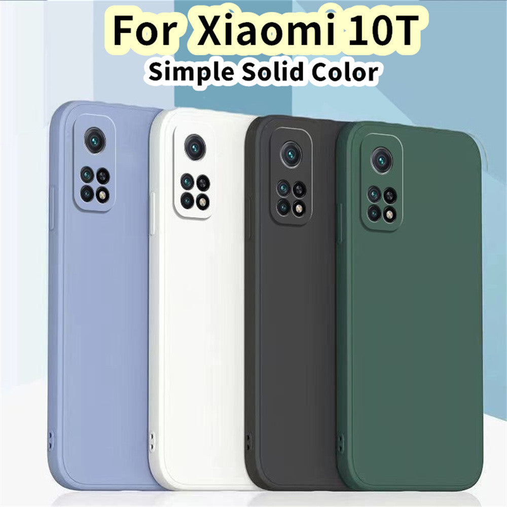 For Xiaomi 10T Cover Drop and wear resistant Silicone Full Case Classic Simple Solid Color Phone Case Cover