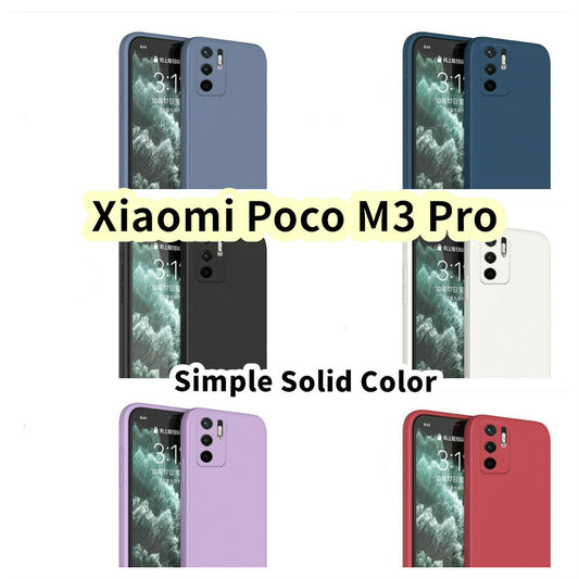 For Xiaomi Poco M3 Pro Cover Drop and wear resistant Silicone Full Case Classic Simple Solid Color Phone Case Cover