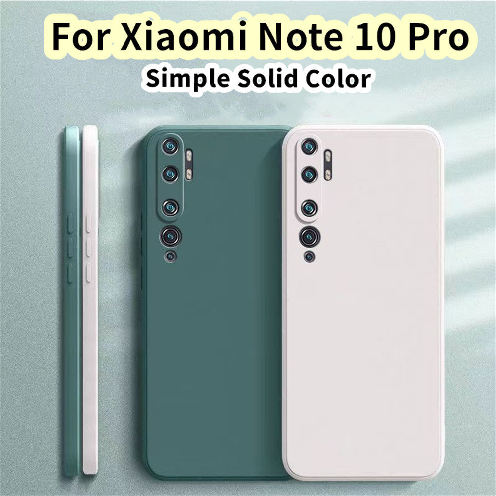 For Xiaomi Note 10 Pro Cover Drop and wear resistant Silicone Full Case Classic Simple Solid Color Phone Case Cover