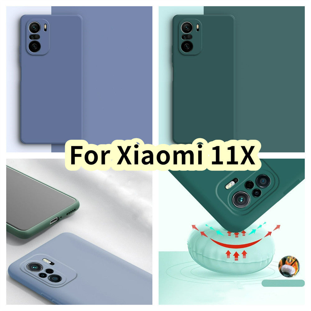 For Xiaomi 11X Cover Drop and wear resistant Silicone Full Case Classic Simple Solid Color Phone Case Cover