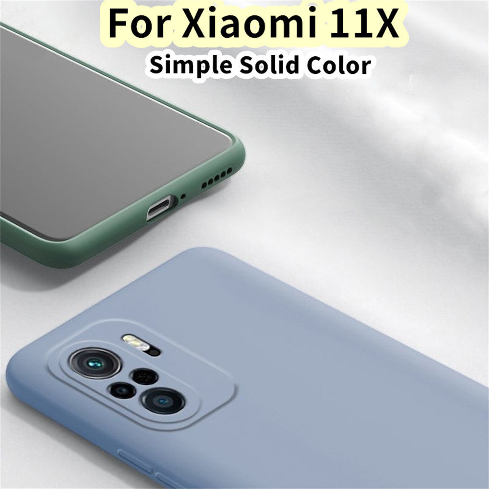 For Xiaomi 11X Cover Drop and wear resistant Silicone Full Case Classic Simple Solid Color Phone Case Cover