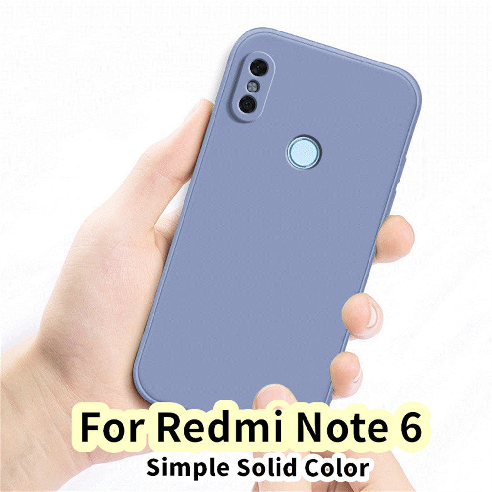 For Redmi Note 6 Cover Drop and wear resistant Silicone Full Case Classic Simple Solid Color Phone Case Cover