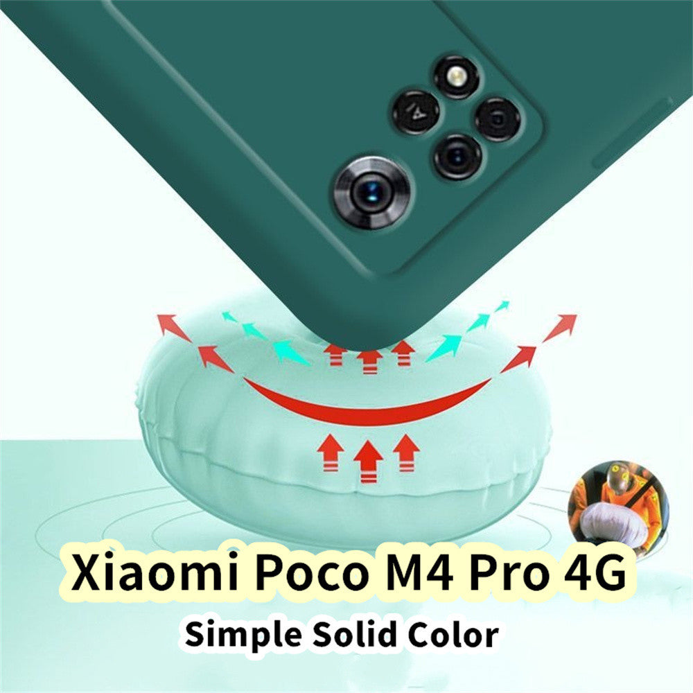For Xiaomi Poco M4 Pro 4G Cover Drop and wear resistant Silicone Full Case Classic Simple Solid Color Phone Case Cover