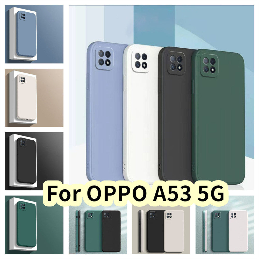 For OPPO A53 5G Cover Drop and wear resistant Silicone Full Case Classic Simple Solid Color Phone Case Cover