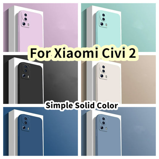 For Xiaomi Civi 2 Cover Drop and wear resistant Silicone Full Case Classic Simple Solid Color Phone Case Cover