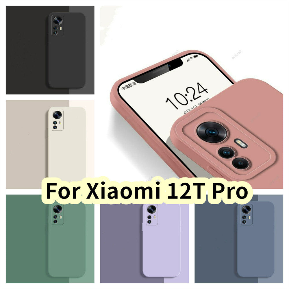 For Xiaomi 12T Pro Cover Drop and wear resistant Silicone Full Case Classic Simple Solid Color Phone Case Cover