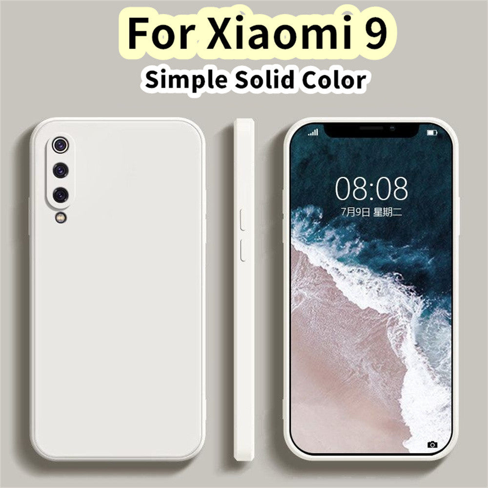 For Xiaomi 9 Cover Drop and wear resistant Silicone Full Case Classic Simple Solid Color Phone Case Cover