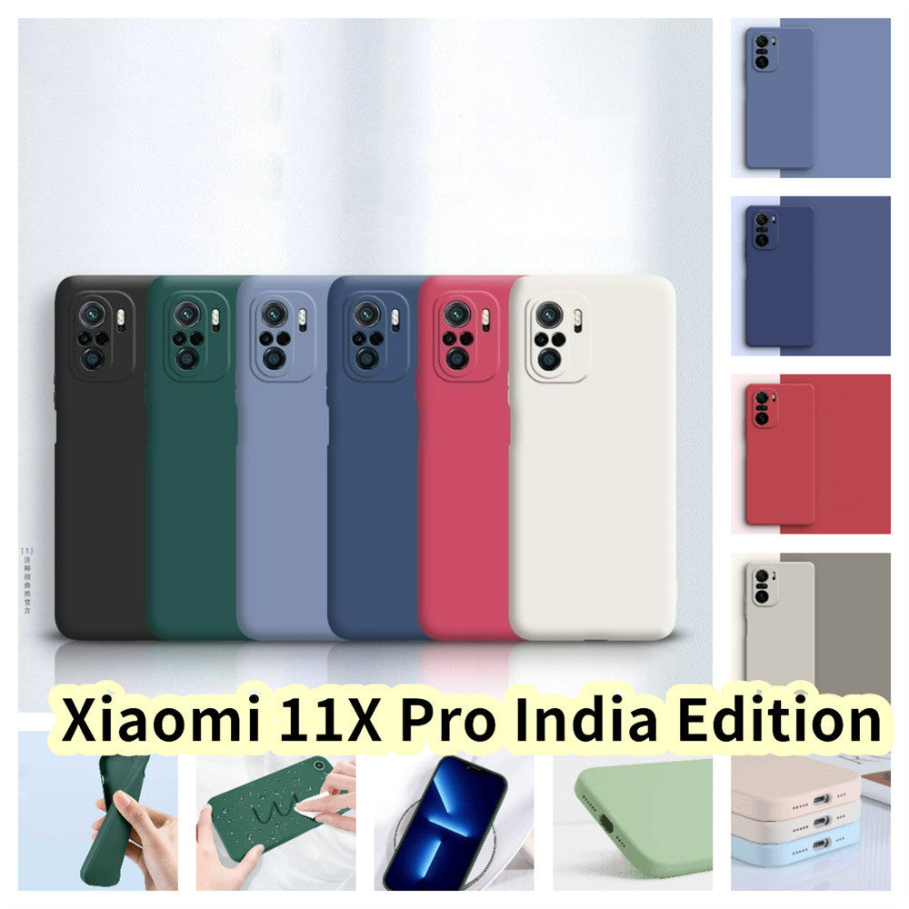 For Xiaomi 11X Pro India Edition Cover Drop and wear resistant Silicone Full Case Classic Simple Solid Color Phone Case Cover