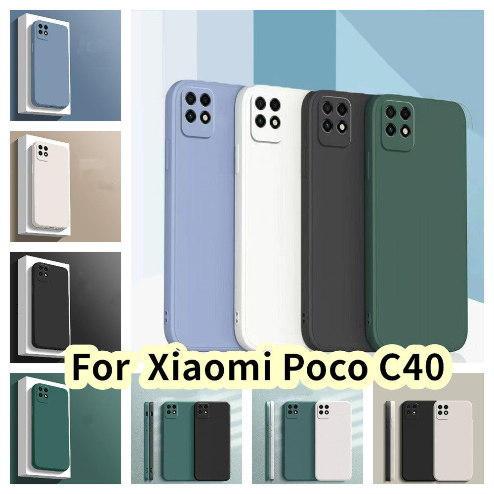 For Xiaomi Poco C40 Cover Drop and wear resistant Silicone Full Case Classic Simple Solid Color Phone Case Cover