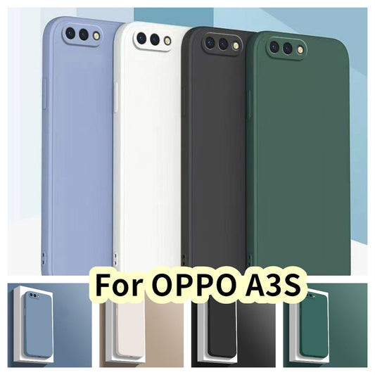 For OPPO A3S Cover Drop and wear resistant Silicone Full Case Classic Simple Solid Color Phone Case Cover