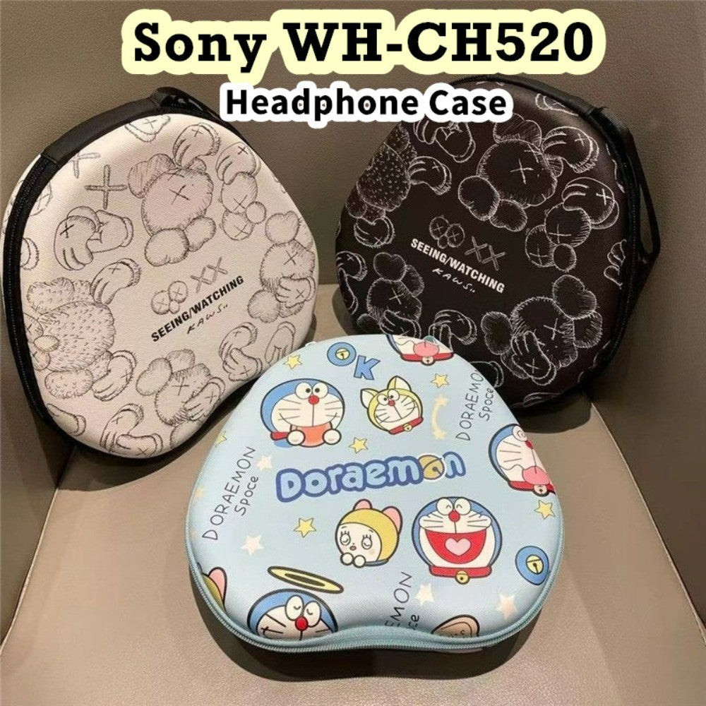 For Sony WH-CH520 Headphone Case Cartoon Creative Patterns Headset Earpads Storage Bag Casing Box