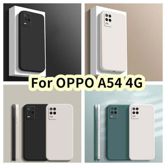 For OPPO A54 4G Cover Drop and wear resistant Silicone Full Case Classic Simple Solid Color Phone Case Cover